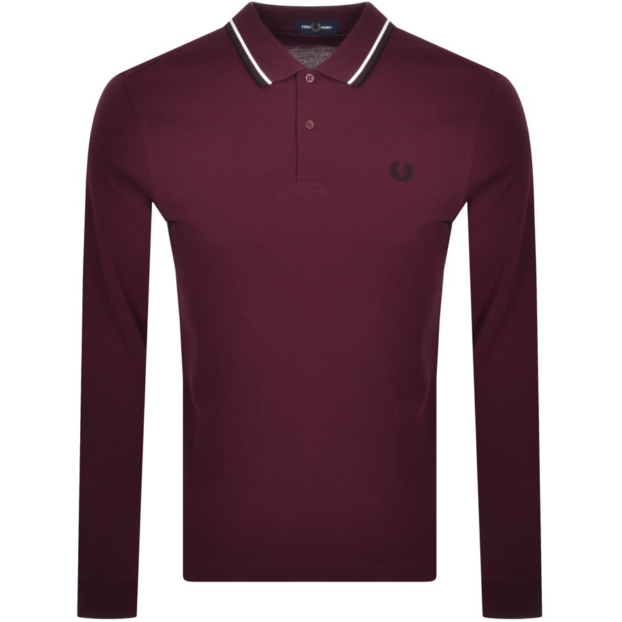 Alternative Image for ProductFred Perry Twin Tipped Long Sleeve Polo Burgundy1